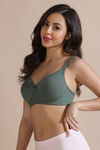 Zivame Padded Non Wired 3/4th Coverage Tshirt Bra - Green — thumbnail 3