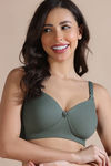 Zivame Padded Non Wired 3/4th Coverage Tshirt Bra - Green — thumbnail 5