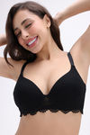 Zivame Padded Non Wired 3/4th Coverage T-Shirt Bra - Black — thumbnail 4