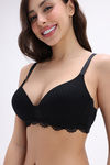 Zivame Padded Non Wired 3/4th Coverage T-Shirt Bra - Black — thumbnail 5