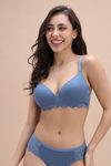 Zivame Padded Non Wired 3/4th Coverage T-Shirt Bra - Blue — thumbnail 2