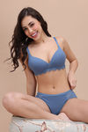 Zivame Padded Non Wired 3/4th Coverage T-Shirt Bra - Blue — thumbnail 6