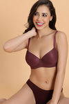 Zivame Padded Non Wired Medium Coverage Tshirt Bra - Brown — thumbnail 1