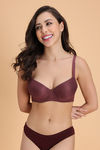 Zivame Padded Non Wired Medium Coverage Tshirt Bra - Brown — thumbnail 2