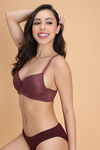 Zivame Padded Non Wired Medium Coverage Tshirt Bra - Brown — thumbnail 4