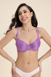 Zivame Padded Non Wired Medium Coverage Tshirt Bra - Purple — thumbnail 2