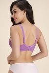 Zivame Padded Non Wired Medium Coverage Tshirt Bra - Purple — thumbnail 3