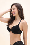 Zivame Padded High Wired Medium Coverage T-Shirt Bra - Black — thumbnail 2