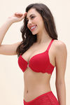 Zivame Padded High Wired Medium Coverage T-Shirt Bra - Wine — thumbnail 2