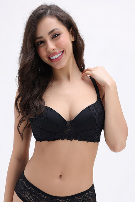 Zivame Padded Non Wired Medium Coverage T-Shirt Bra - Black — image 2