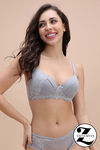 Zivame Padded Non Wired Medium Coverage T-Shirt Bra - Grey — thumbnail 1