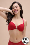 Zivame Padded High Wired Medium Coverage T-Shirt Bra - Red — thumbnail 1