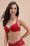 Zivame Padded High Wired Medium Coverage T-Shirt Bra - Red — thumbnail 3