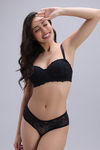 Zivame Padded Non Wired 3/4th Coverage Strapless Bra - Black — thumbnail 2