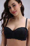 Zivame Padded Non Wired 3/4th Coverage Strapless Bra - Black — thumbnail 5