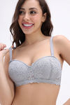 Zivame Padded Non Wired 3/4th Coverage Strapless Bra - Grey — thumbnail 5