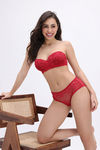 Zivame Padded Non Wired 3/4th Coverage Strapless Bra - Wine — thumbnail 1