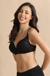 Zivame Padded Non Wired 3/4th Coverage Tshirt Bra - Black — thumbnail 3