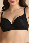 Zivame Padded Non Wired 3/4th Coverage Tshirt Bra - Black — thumbnail 4