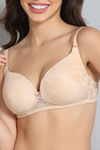Zivame Padded Non Wired 3/4th Coverage Tshirt Bra - Skin — thumbnail 4