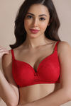 Zivame Padded Non Wired 3/4th Coverage Tshirt Bra - Wine — thumbnail 4