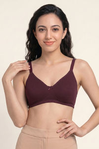 Zivame Double Layered Non Wired 3/4th Coverage Tshirt Bra - Fig — thumbnail 1