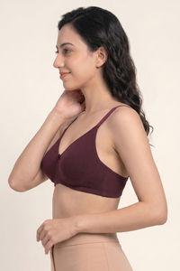 Zivame Double Layered Non Wired 3/4th Coverage Tshirt Bra - Fig — thumbnail 2