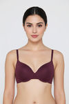 Zivame Padded Plunge Wired Medium Coverage Tshirt Bra - Fig — thumbnail 2