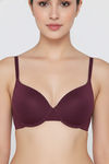 Zivame Padded Plunge Wired Medium Coverage Tshirt Bra - Fig — thumbnail 5