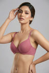 Zivame Padded Plunge Wired Medium Coverage Tshirt Bra - Malaga — thumbnail 2