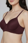Zivame Padded Regular Wired 3/4th Coverage Tshirt Bra - Fig — thumbnail 4