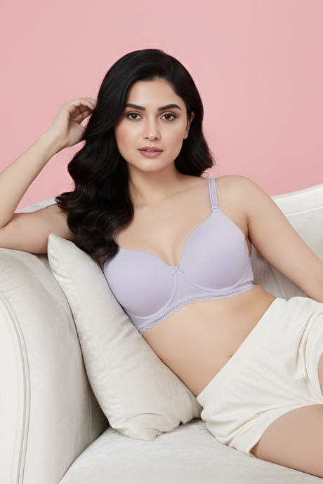 Zivame Padded Regular Wired 3/4th Coverage Tshirt Bra - Thistel — image 4