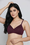 Zivame Padded Non Wired Medium Coverage Tshirt Bra - Fig — thumbnail 2