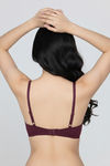 Zivame Padded Non Wired Medium Coverage Tshirt Bra - Fig — thumbnail 3