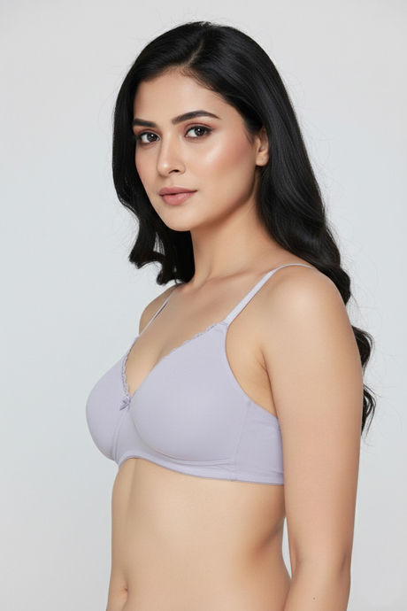 Zivame Padded Non Wired Medium Coverage Tshirt Bra - Thistel — image 4