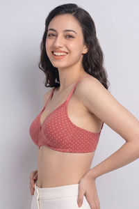 Zivame Padded Non Wired Medium Coverage Tshirt Bra - Polka — thumbnail 2