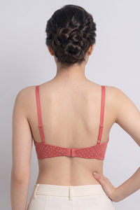 Zivame Padded Non Wired Medium Coverage Tshirt Bra - Polka — thumbnail 3
