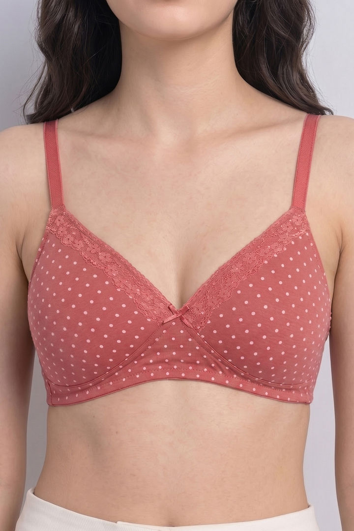 Zivame Padded Non Wired Medium Coverage Tshirt Bra - Polka — image 5