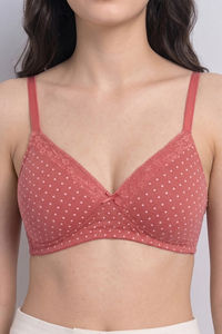 Zivame Padded Non Wired Medium Coverage Tshirt Bra - Polka — thumbnail 5