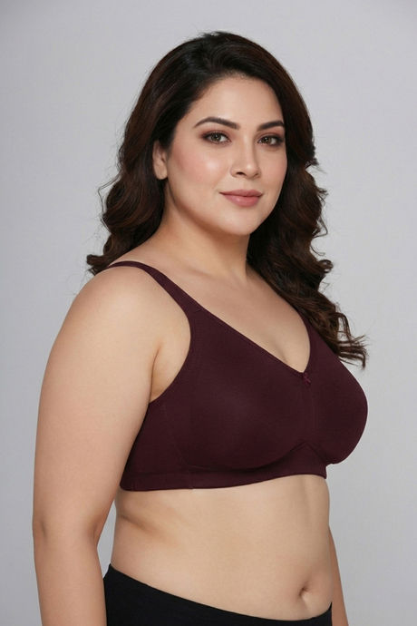 Zivame True Curv Double Layered Non Wired Full Coverage Super Support Bra - Fig — image 4