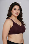 Zivame True Curv Double Layered Non Wired Full Coverage Super Support Bra - Fig — thumbnail 4