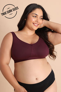 Zivame True Curv Double Layered Non Wired Full Coverage Minimiser Bra - Fig — thumbnail 1