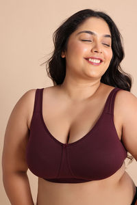 Zivame True Curv Double Layered Non Wired Full Coverage Minimiser Bra - Fig — thumbnail 5