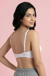 Zivame Double Layered Non Wired 3/4th Coverage Tshirt Bra - White — thumbnail 2