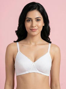 Zivame Double Layered Non Wired 3/4th Coverage Tshirt Bra - White — thumbnail 3