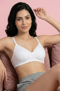 Zivame Double Layered Non Wired 3/4th Coverage Tshirt Bra - White — thumbnail 5
