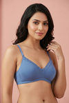 Zivame Padded Non Wired 3/4th Coverage Tshirt Bra - Riviera — thumbnail 2