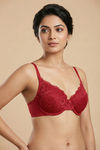 Zivame Bare Whispers Padded Plunged Wired Medium Coverage Lace Bra - Scooter — thumbnail 3