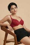Zivame Bare Whispers Padded Plunged Wired Medium Coverage Lace Bra - Scooter — thumbnail 5