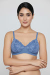 Zivame Bare Whispers Padded Non Wired Medium Coverage Lace Bra - Riviera — thumbnail 1